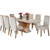 Mesa de Jantar Galak 200x90cm com 8 Cadeiras Iza Viero Mesa de Jantar Galak 200x90cm com 8 Cadeiras Iza Viero