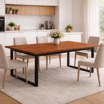 Mesa De Jantar Grande 190cm Retangular Estilo Industrial Mesa De Jantar Grande 190cm Retangular Estilo Industrial