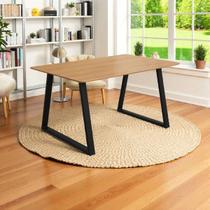 Mesa de Jantar Grande Ferro e Madeira Pintura Eletrostática 160x90 Tokyo Mesa de Jantar Grande Ferro e Madeira Pintura Eletrostática 160x90 Tokyo