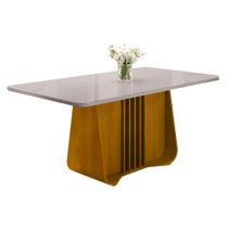Mesa de Jantar Harpa 6 Lugares com Tampo de Vidro Mesa de Jantar Harpa 6 Lugares com Tampo de Vidro