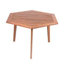 Mesa de Jantar Hexazonal 125,5cm x 75cm Ecograndis Jardim Marrom/Jatobá