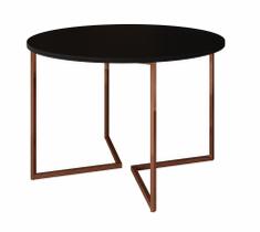 Mesa de Jantar Industrial Base De Ferro Cobre em V Tampo 110 Preto