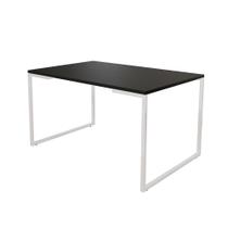 Mesa de Jantar Industrial Base Ferro Branco Tampo 137x90 Preto