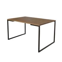 Mesa de Jantar Industrial Base Ferro Preto Tampo 137x90 Amêndoa Mesa de Jantar Industrial Base Ferro Preto Tampo 137x90 Amêndoa