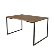 Mesa de Jantar Industrial Base Ferro Preto Tampo 137x90 Amêndoa