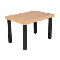 Mesa de Jantar Industrial Felícia Retangular 120x80cm Madeira Base Alumínio - Natural