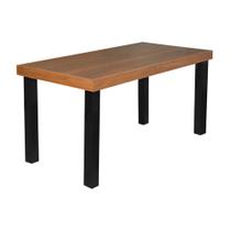 Mesa de Jantar Industrial Felícia Retangular 140x80cm Madeira Base Alumínio - Castanho