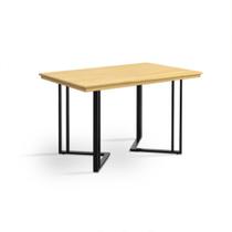 Mesa de Jantar Industrial Michigan em Madeira Maciça 120x80 - Imbuia