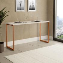 Mesa De Jantar Industrial Para 2 Lugares Klm Móveis Bronze Com Off White Mesa De Jantar Industrial Para 2 Lugares Klm Móveis Bronze Com Off White