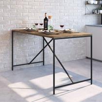 Mesa de Jantar Industrial Steel Quadra - Carvalho/Preto