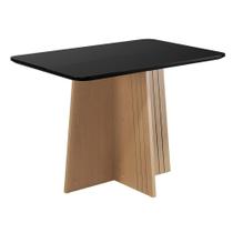 Mesa de Jantar Isa Retangular 120x90cm com Vidro 100% MDF, Tampo 18mm, Base com Detalhe Frizado Sonetto