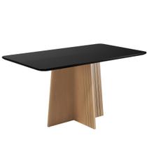 Mesa de Jantar Isa Retangular 160x90cm com Vidro 100% MDF, Tampo 18mm, Base com Detalhe Frizado Sonetto Mesa de Jantar Isa Retangular 160x90cm com Vidro 100% MDF, Tampo 18mm, Base com Detalhe Frizado Sonetto