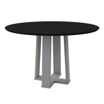 Mesa de Jantar Isabela 1200X1200 Off White/Preto - New Ceval