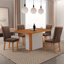 Mesa de Jantar Isadora 120cm Tampo MDF Laminado Canto Copo com 4 Cadeiras Lisa Mesa de Jantar Isadora 120cm Tampo MDF Laminado Canto Copo com 4 Cadeiras Lisa
