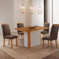 Mesa de Jantar Isadora 120cm Tampo MDF Laminado Canto copo com 6 Cadeiras Aline Mesa de Jantar Isadora 120cm Tampo MDF Laminado Canto copo com 6 Cadeiras Aline