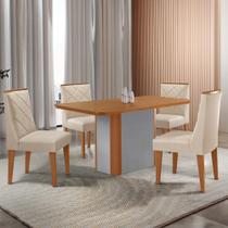 Mesa de Jantar Isadora 120cm Tampo MDF Laminado com 4 Cadeiras Isadora