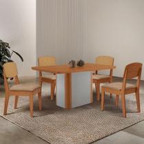 Mesa De Jantar Isadora 120cm Tampo Mdf Laminado Turim 07/naturale /off White