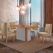 Mesa De Jantar Isadora 120cm Tampo Mdf Laminado Turim 07 Naturale Off White