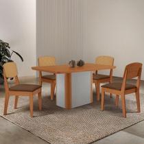 Mesa De Jantar Isadora 120cm Tampo Mdf Laminado Veludo Marrom/naturale/off White Mesa De Jantar Isadora 120cm Tampo Mdf Laminado Veludo Marrom/naturale/off White