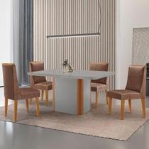 Mesa De Jantar Isadora 120cm Tampo Mdf Vidro Com 4 Cadeiras Tork Off White Naturale Serigrafia Mesa De Jantar Isadora 120cm Tampo Mdf Vidro Com 4 Cadeiras Tork Off White Naturale Serigrafia