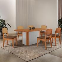 Mesa de Jantar Isadora 180cm Tampo MDF Laminado com 6 Cadeiras Copper Premium