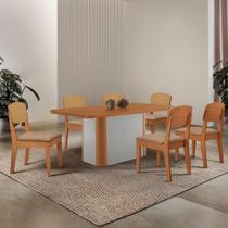 Mesa De Jantar Isadora 180cm Tampo Mdf Laminado Turim 07 Naturale Off White