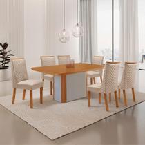 Mesa de Jantar Isadora 6 Lugares Retangular MDF 180CM Creme Moderna Mesa de Jantar Isadora 6 Lugares Retangular MDF 180CM Creme Moderna