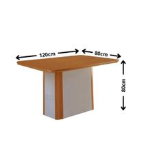 Mesa de Jantar Isadora Lira 4 Lugares Quadrada MDF 120CM Marrom Moderna