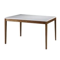 Mesa de Jantar Joy 1,60m Pés em Madeira Eucalipto Branco/Castanho Mesa de Jantar Joy 1,60m Pés em Madeira Eucalipto Branco/Castanho