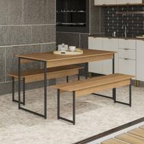 Mesa De Jantar Kappesberg 2 Bancos Freijó Preto fosco Mesa De Jantar Kappesberg 2 Bancos Freijó Preto fosco