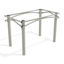 Mesa de jantar kappesberg elba de metal cor nickel (110 x 64cm)