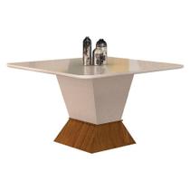 Mesa De Jantar Larissa 135x135 Off White Freijó - Leifer Móveis