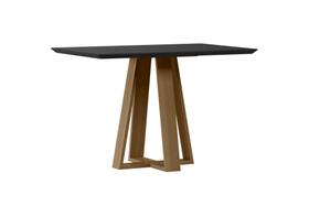 Mesa de Jantar Lectus 4 Lugares Amendoa/Preto New Ceval