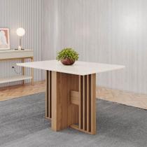 Mesa de Jantar Leo H02 4 Lugares Retangular Vidro 120CM Off White D'Rossi Mesa de Jantar Leo H02 4 Lugares Retangular Vidro 120CM Off White D'Rossi