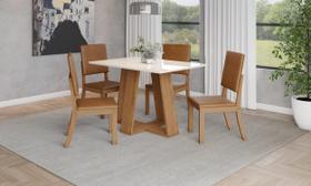 Mesa de Jantar Lins 120 S/ Vidro Nature/Off White - Henn