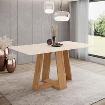 Mesa De Jantar Lins 160 Cm Ambiente Canto Reto Sem Vidro Nature Off White - Henn Mesa De Jantar Lins 160 Cm Ambiente Canto Reto Sem Vidro Nature Off White - Henn