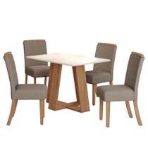 Mesa de Jantar Lins Tampo de MDF com 4 Cadeiras Malu - Móveis Henn