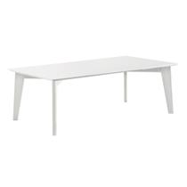 Mesa de Jantar Lisboa Univ Retangular 180 cm Tampo de Madeira com Vidro Colado Laca Branca Brilhante Mesa de Jantar Lisboa Univ Retangular 180 cm Tampo de Madeira com Vidro Colado Laca Branca Brilhante