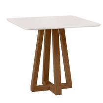Mesa de Jantar Livia Piccola Quadrada 900 Tampo Laqueado Off-White Brilho, Madeira/MDF, Âmbar/Off Sonetto