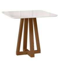 Mesa de Jantar Livia Piccola Quadrada com Vidro Madeira/MDF, Acabamento Âmbar - Sonetto