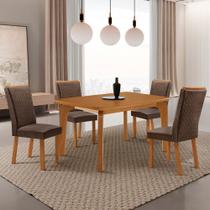 Mesa de Jantar Liz 120cm Tampo MDF Laminado Canto Copo com 4 Cadeiras Lisa Moderna Mobília Mesa de Jantar Liz 120cm Tampo MDF Laminado Canto Copo com 4 Cadeiras Lisa Moderna Mobília