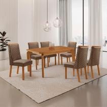 Mesa de Jantar Liz Yasmin 6 Lugares Retangular MDF 180CM Moderna Mesa de Jantar Liz Yasmin 6 Lugares Retangular MDF 180CM Moderna