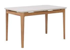 Mesa de Jantar Londres 130x80 Madeira Cinamomo Com Vidro Off White Mesa de Jantar Londres 130x80 Madeira Cinamomo Com Vidro Off White