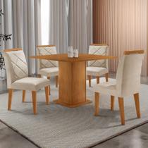 Mesa De Jantar Loren 90cm Mdf 4 Cad Melissa Moderna Mobilia Veludo Creme/naturale Laminado Mesa De Jantar Loren 90cm Mdf 4 Cad Melissa Moderna Mobilia Veludo Creme/naturale Laminado
