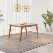 Mesa de Jantar Lorena 120x80 MDF Tampo em VIdro Off/White