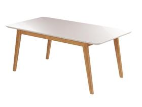 Mesa de Jantar Lorena 180x90 MDF Tampo em VIdro Off/White