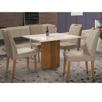 Mesa de Jantar Los Angeles 90x90cm com 4 Cadeiras Minas Plac
