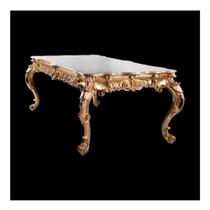 Mesa de Jantar Luiz XV Entalhes Imponentes Folha Ouro