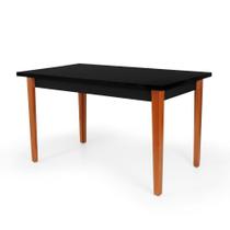 Mesa de Jantar Luiza 135 Cm 6 Lugares Preta - Melhor Móvel