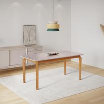 Mesa de Jantar Lyz 180x90 MDF Tampo em VIdro Off/White